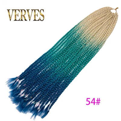 1B/30HL Вязанные косички VERVES 24 дюймов коробка оплетка 22 корня/упаковка Омбре синтетическое плетение волос Термостойкое волокно распределительный конец - Цвет: 1B/30HL