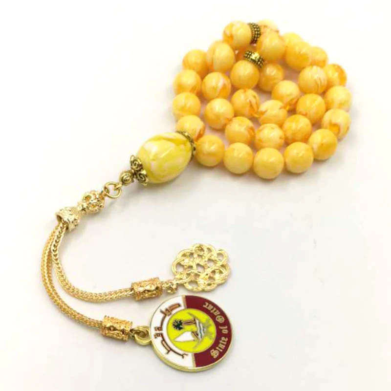 Новое поступление значок Катара из смолы Tasbih 33 66 99 шариков мусульманский мибаха