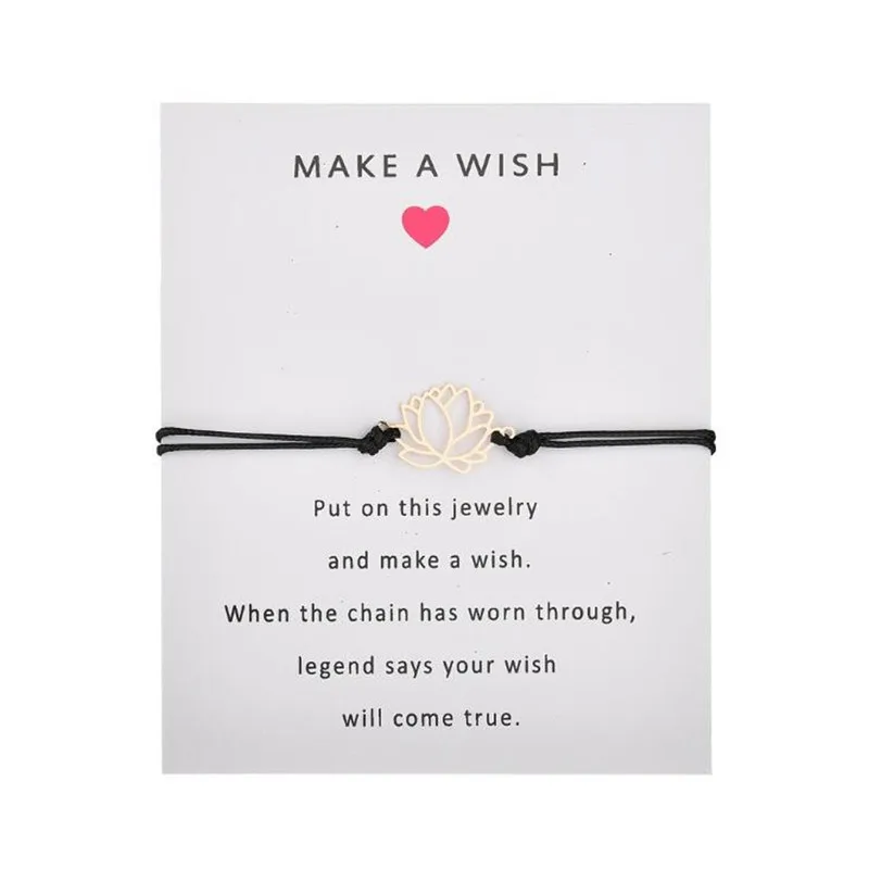 Этническая золото Цвет цветок лотоса браслет желаний ювелирное изделие для пары