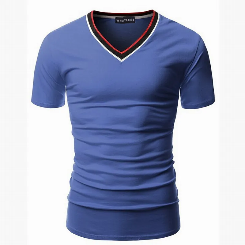 Camiseta masculina мужская Новые Марка Лето Хлопок Короткий рукав V-образным Вырезом топ