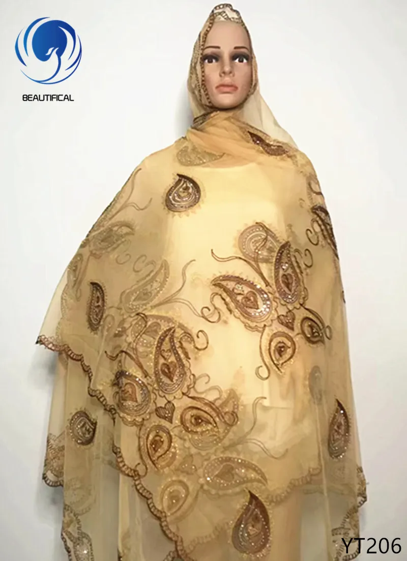 Красивый нигерийский головной убор gele Африканский шарф ткань для женщин 2018