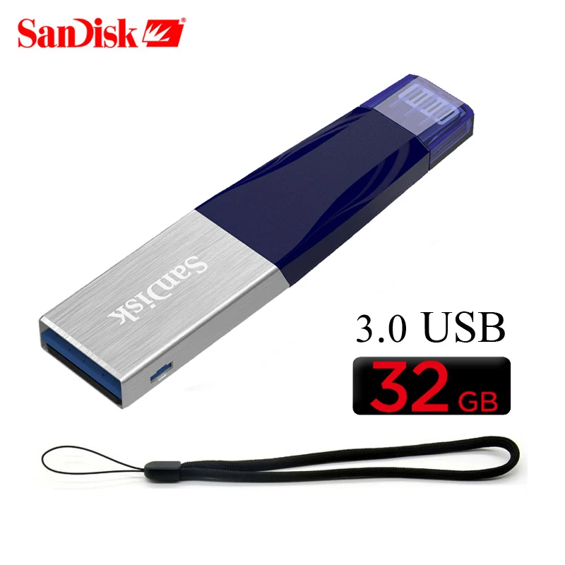 Sandisk iXPAND 3.0 USB Flash Drive 32GB 64GB Lightning to Metal Pen pendrive 128GB U Disk For iPhone Memory Stick | Компьютеры и офис