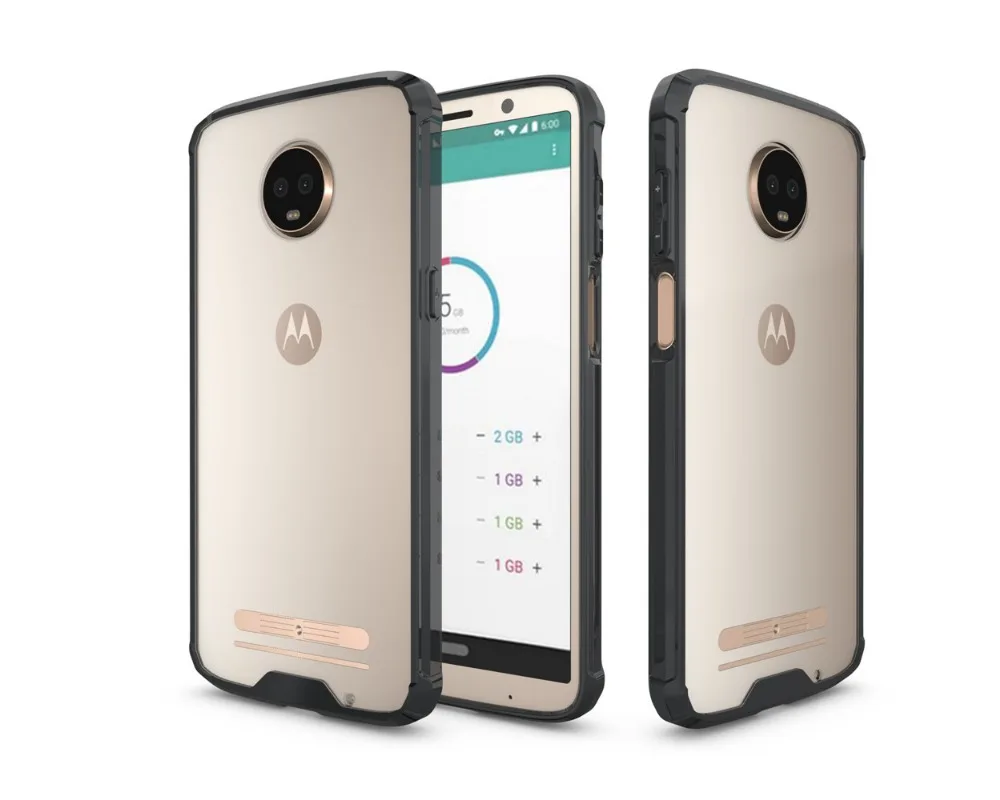 Противоударный прочный бампер Прозрачный задний Чехол для Moto Z3 Play чехол для задней крышки