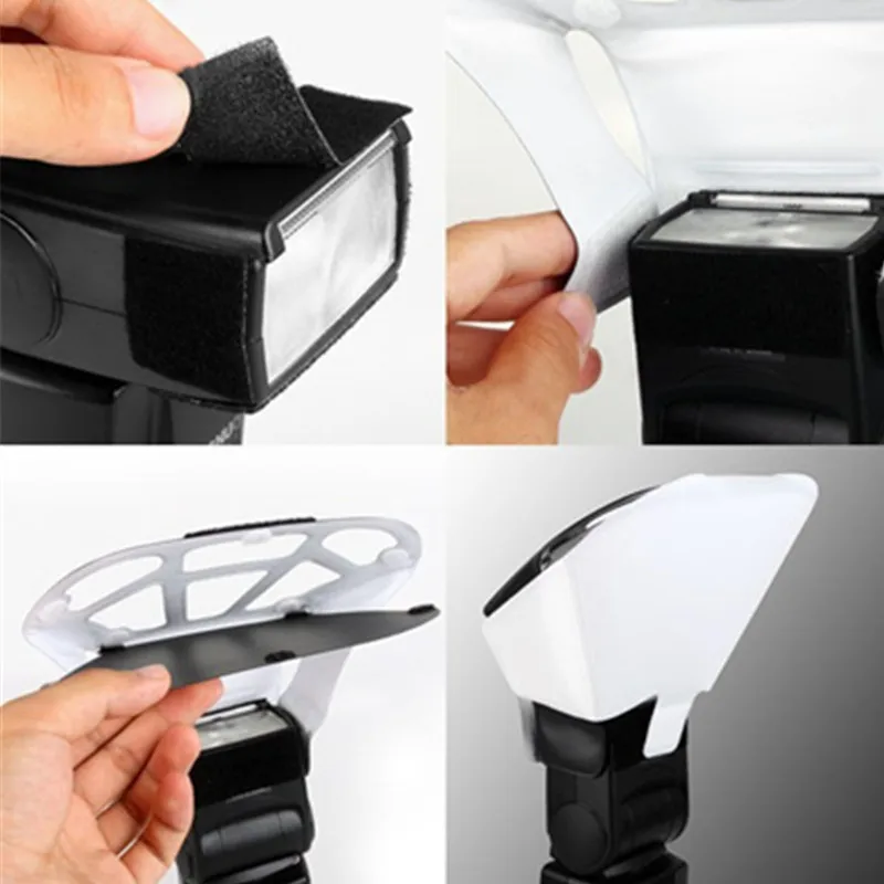 универсальный рассеиватель для вспышки со светоотражателями 3 х цветов|flash