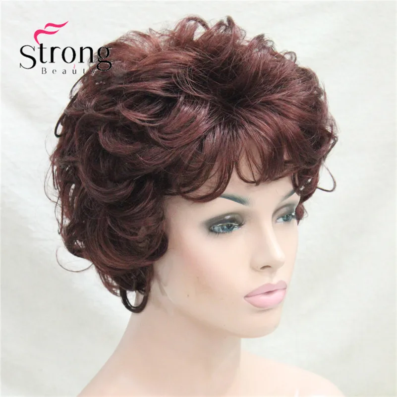 StrongBeauty короткий слоистый серебристо-серый Ombre полный синтетический парик женские парики выбор цвета