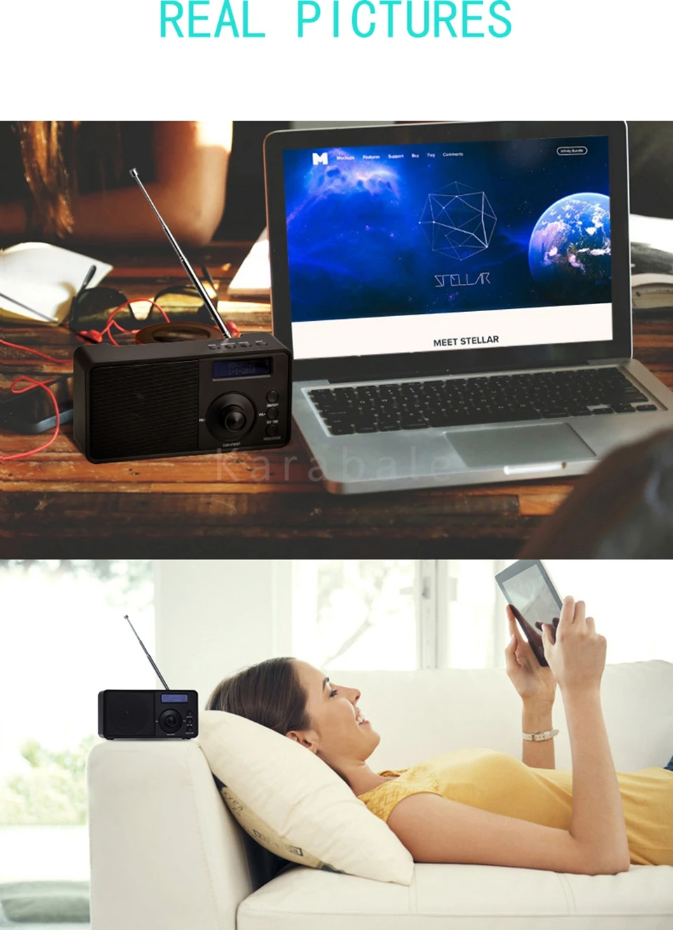 DAB+ FM цифровой радио приемник портативный Bluetooth динамик будильник большая мощная колонка с ЖК дисплей экран дисплея одежда высшего качества
