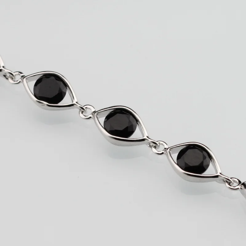 Серебряный Простой Черный циркониевый браслет модные ювелирные изделия для