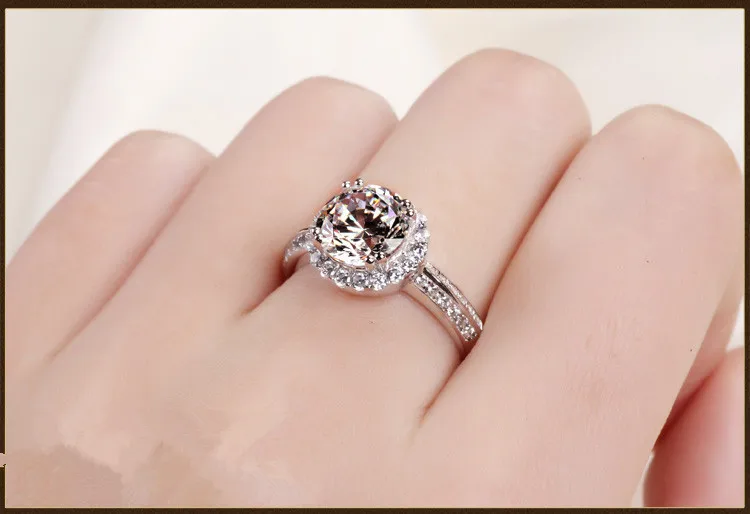 Женское кольцо из серебра пробы с искусственным бриллиантом|diamond drill bit jewelry|diamond