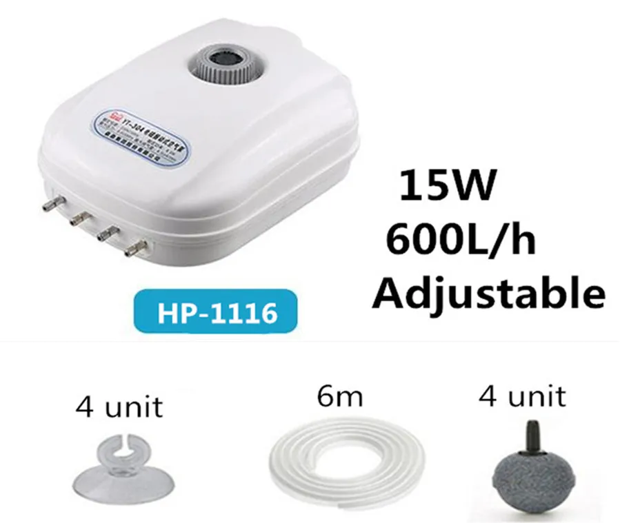 HP-1116 A SET 8,5 Вт 15 Вт 110-240 В кислородный насос электромагнитный воздушный насос плюс кислородный насос немой аквариум для рыб Пруд, фекальный бак - Цвет: HP-1116 A SET