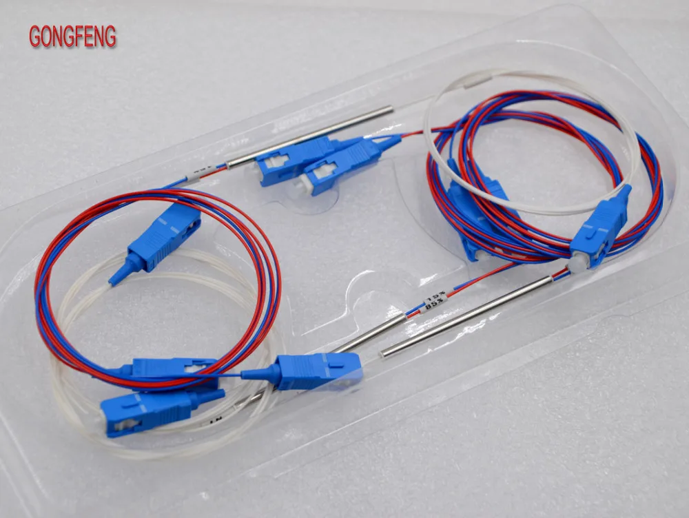 

10PCS New Hot 1:2 Taper type SC/UPC Optic Fiber Splitter Spectral ratio 15:85 ,25:75 Mini Steel Tube Bundle Connector Wholesal