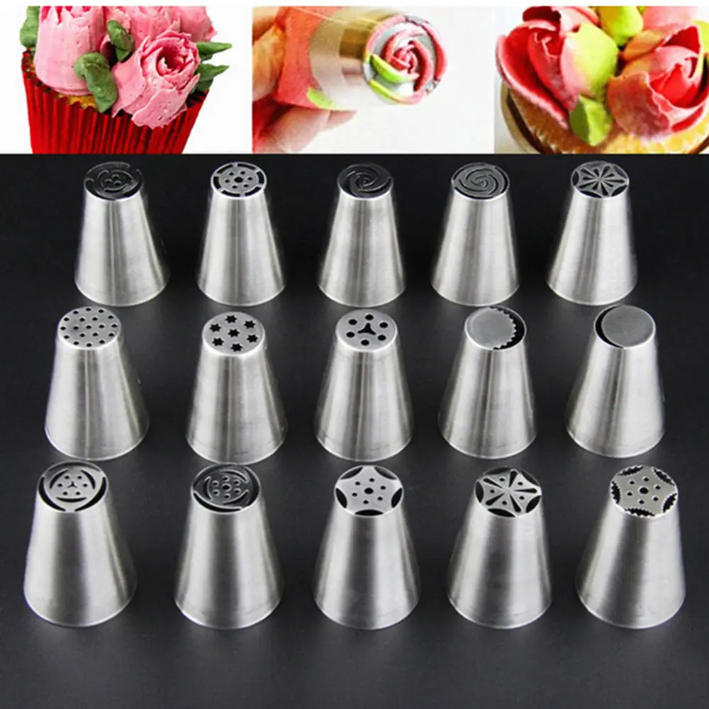 17 шт русские Тюльпаны из нержавеющей стали насадки для украшения торта на день