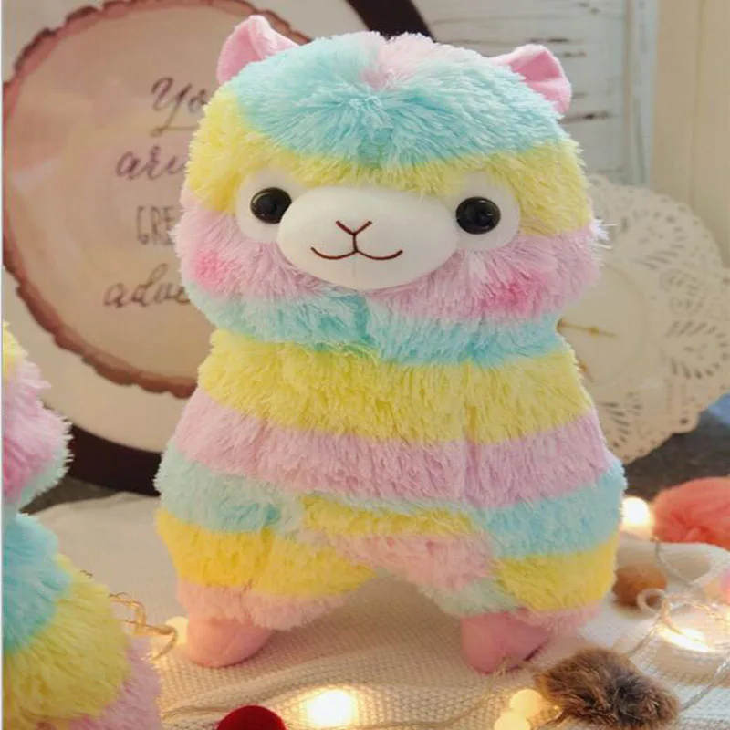 BSTAOFY Dropshipping 17/30CM Rainbow Alpacasso Alpaca Doll Horse Plush Toy Stuffed Animals Colourful Dolls Gift for Chindren | Игрушки и