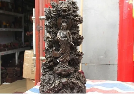 YM 319 60 см Φ Nine Dragon Kwan-Yin Pure китайский буддийский Quanyin | Дом и сад