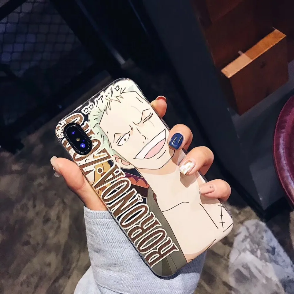 Japan ONE PIECE Luffy Chopper Zoro Sanji Air Cushion Anti Fall Transparent Soft TPU Case Cover For Iphone6 6S 7 7S 8 X 6P 7P 8P |