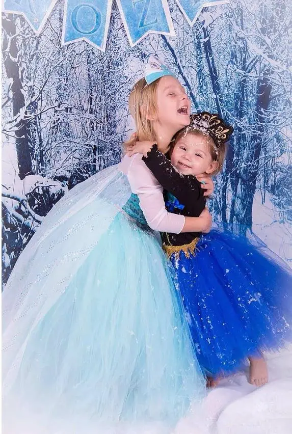 Платье для девочек новое платье принцессы Эльзы детское вечернее свадебное