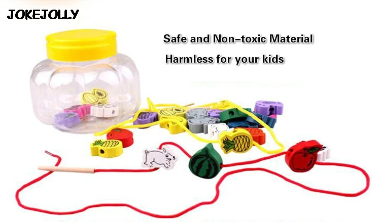 26 шт./лот деревянные игрушки Мультяшные животные фруктовые блоки нарезные шарики