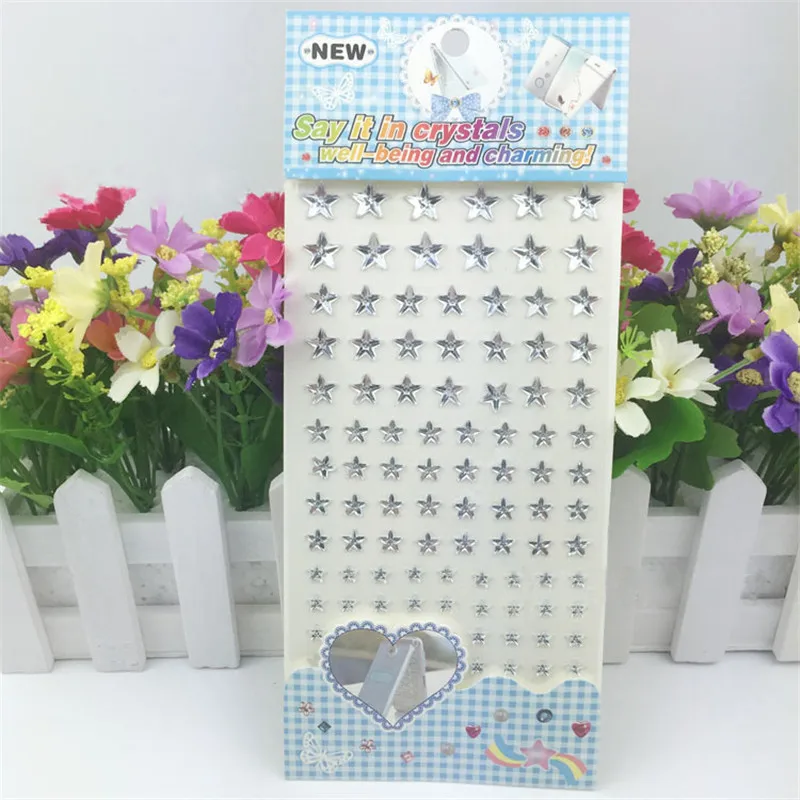 1 лист Звезда Мотив Стразы Малыш Коробки Плоской задней Бусы Наклейка Телефон