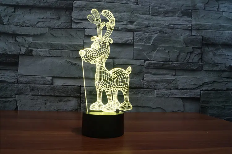 Wenhsin Рождественский олень USB 3D огни красочные сенсорные зарядки светодиодный свет видения празднования настольные лампы