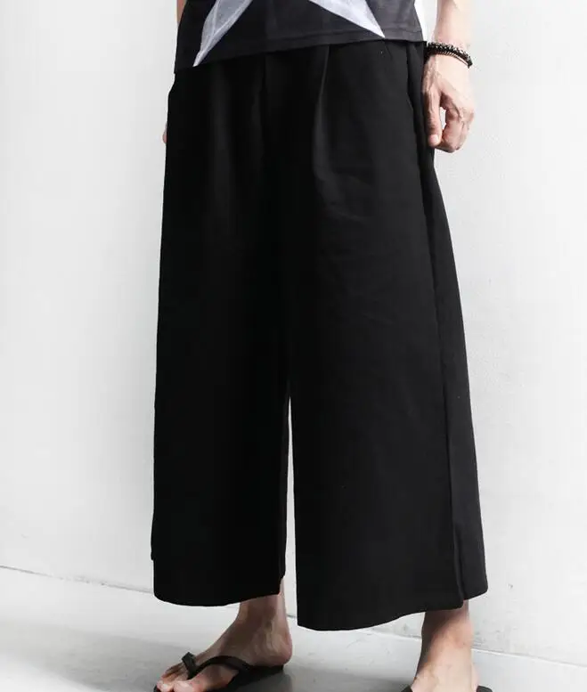 

28--42 HOT / Spring Male New Fashion Big Yards Nine Minutes Of Pants Loose Pants Skirt