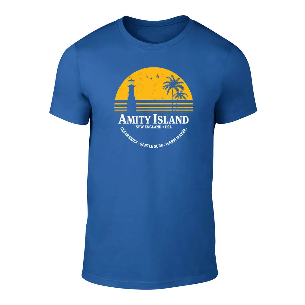 

2019 Hot sale Free shipping Amity Island Jaws Inspired T-Shirt Movie S - XXXL Colour Choice