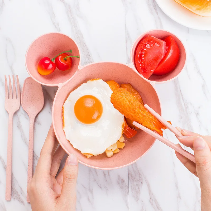 4 шт. детская тарелка Микки Маус посуда мультяшная мышка Ланч бокс миска для