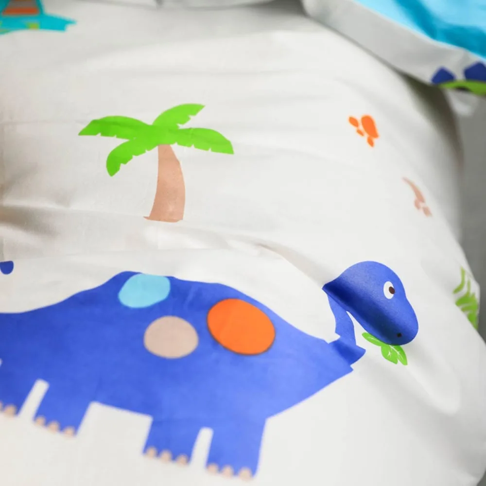 Svetanya Dinosaur Cartoon Bedding Set(flat Sheet Pillowcase Comforter Cover) Cotton Bedlinen Single Queen Full Double Size