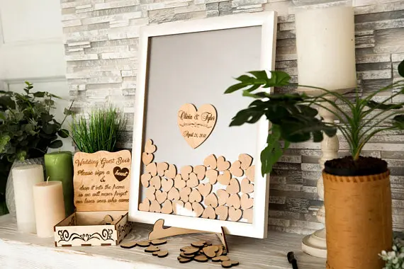 Индивидуальные деревянные рамки Свадебная Гостевая книга Альтернативная знаки
