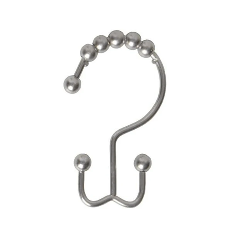 Металлический двойной ролик скольжение душ занавеска кольцо крючки хром 8 Крючки