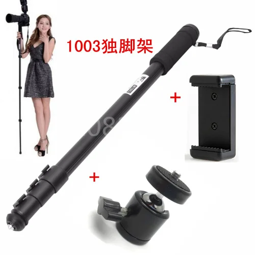 

3in 1set WT1003 WT-1003 Professional Alloy Camera tripod Monopod Stand 67" Phone Holder Ball Head For Canon Nikon Fuji Olympus