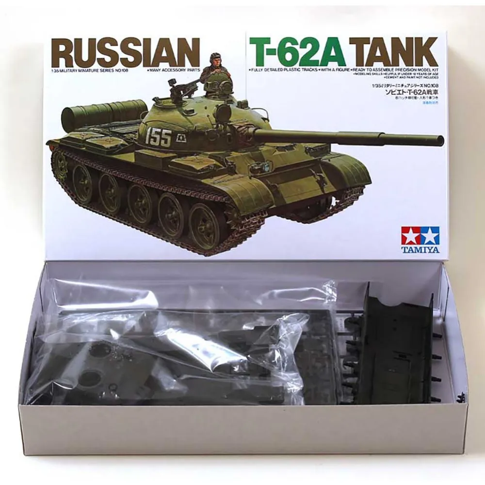 Tamiya 35108 1/35 Русский Танк T62A Военная сборка модель AFV строительные комплекты oh rc
