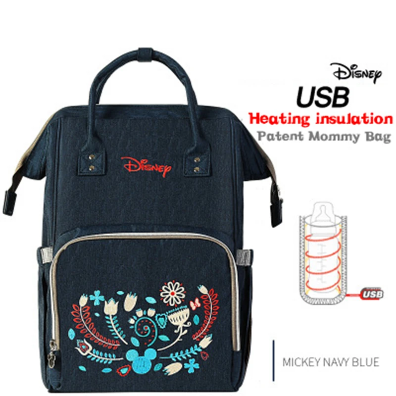 Disney бутылочки для кормления Изоляционные сумки USB Ткань Оксфорд сумка для хранения подгузников рюкзак водонепроницаемая сумка большая емкость Сумки для подгузников