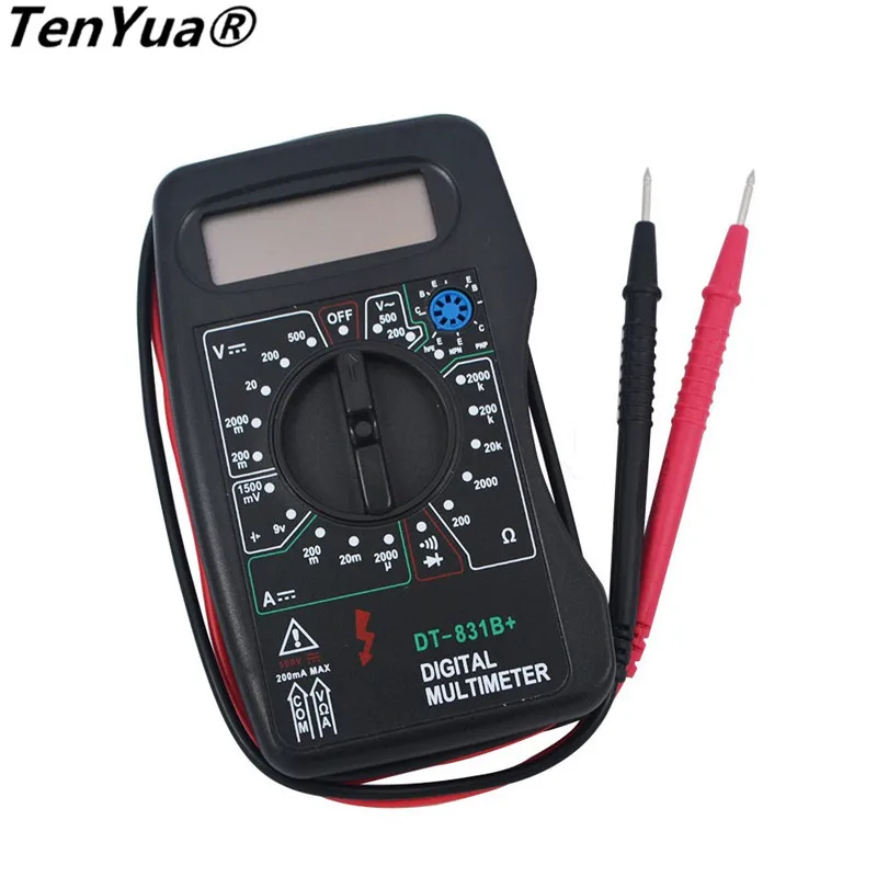 TenYua DT-831B+ мультиметр легко использовать тестер напряжения высокого качества небольшой размер портативный Вольтметр для электриков
