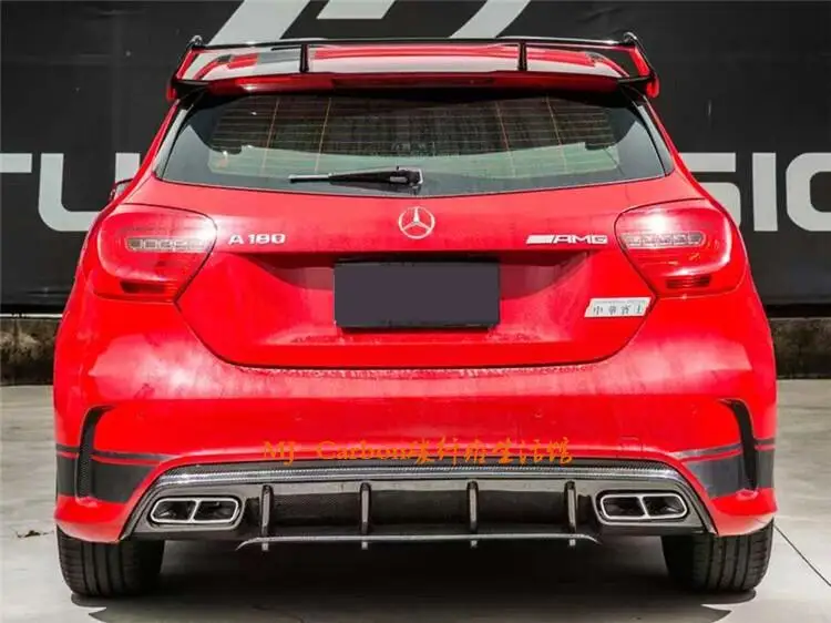 Бампер задний из углеродного волокна для Benz W176 A Class A180 A200 A260 A45 2013 2014 2015 2016