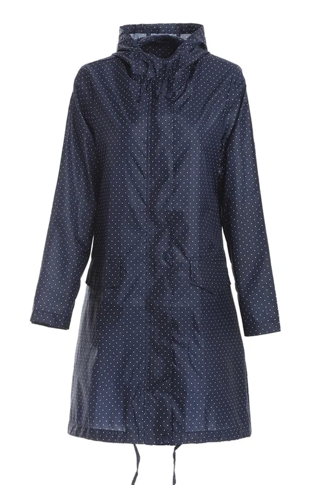 blue with dots Длинный тонкий плащ для женщин и мужчин, водонепроницаемый капюшон, светильник, дождевик, пончо, куртка, плащ для женщин, Chubasqueros Impermeables Mujer - Цвет: blue with dots