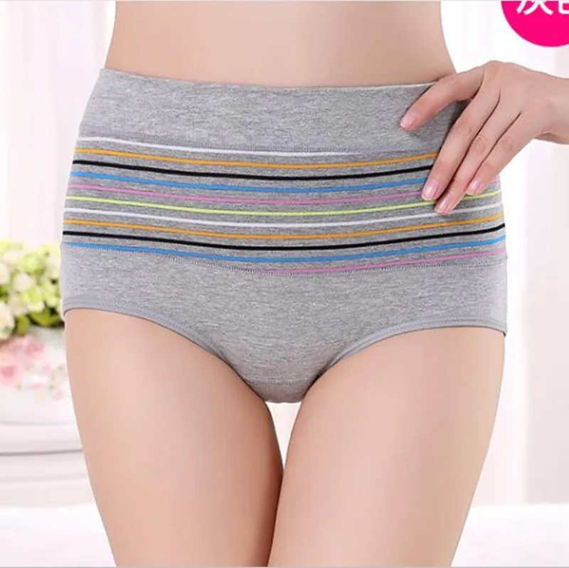 PRTYWB Fashion Cotton Panties Women Briefs Stripes High Waist Panty Abdomen Hip Underwear Abdominal Slimming Lingerie Tanga Vs |