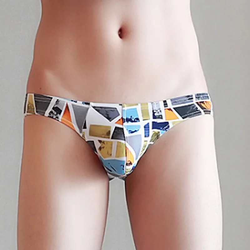 Мужские шелковые трусы нижнее белье мужские сексуальные дышащие с принтом