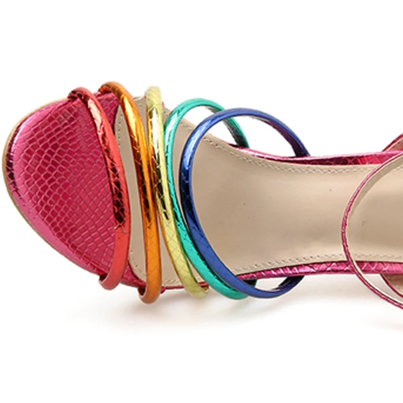 Модные босоножки на высоком каблуке женские вечерние туфли с открытым носком и