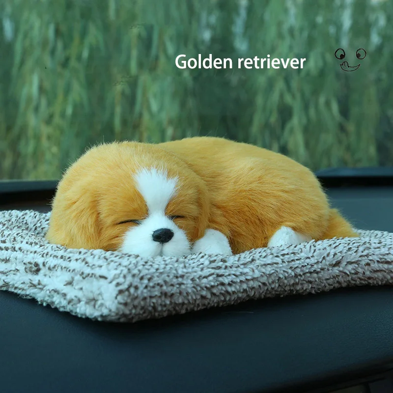 

Big Size Car Ornament Lovely Dog Decor Car Interior Decoration Simulation Sleeping Dog Auto Dasboard Ornament Carbon Clean Air