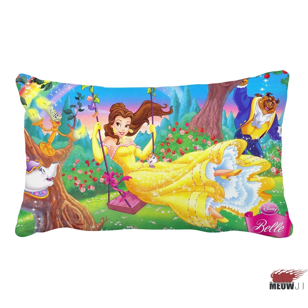 Beauty and The Beast Multi Size Rectangle Throw Pillow Case Free Shipping | Дом и сад