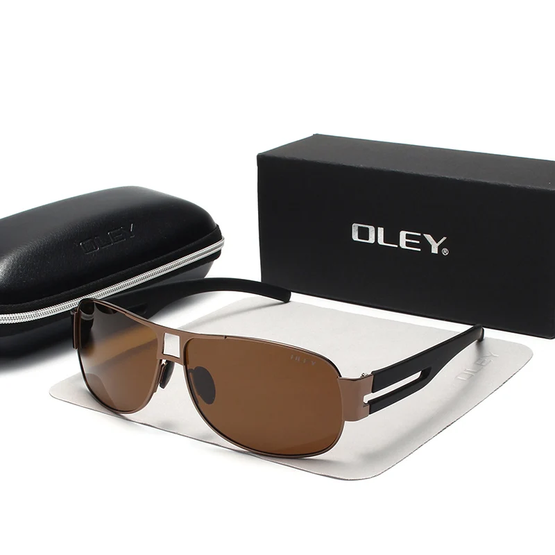 Y7348 C4BOX OLEY, классические, брендовые, поляризационные солнцезащитные очки, мужские, модные, очки пилота, очки для вождения, прямоугольные, для мужчин, Oculos masculino, мужские - Цвет линз: Y7348 C4BOX
