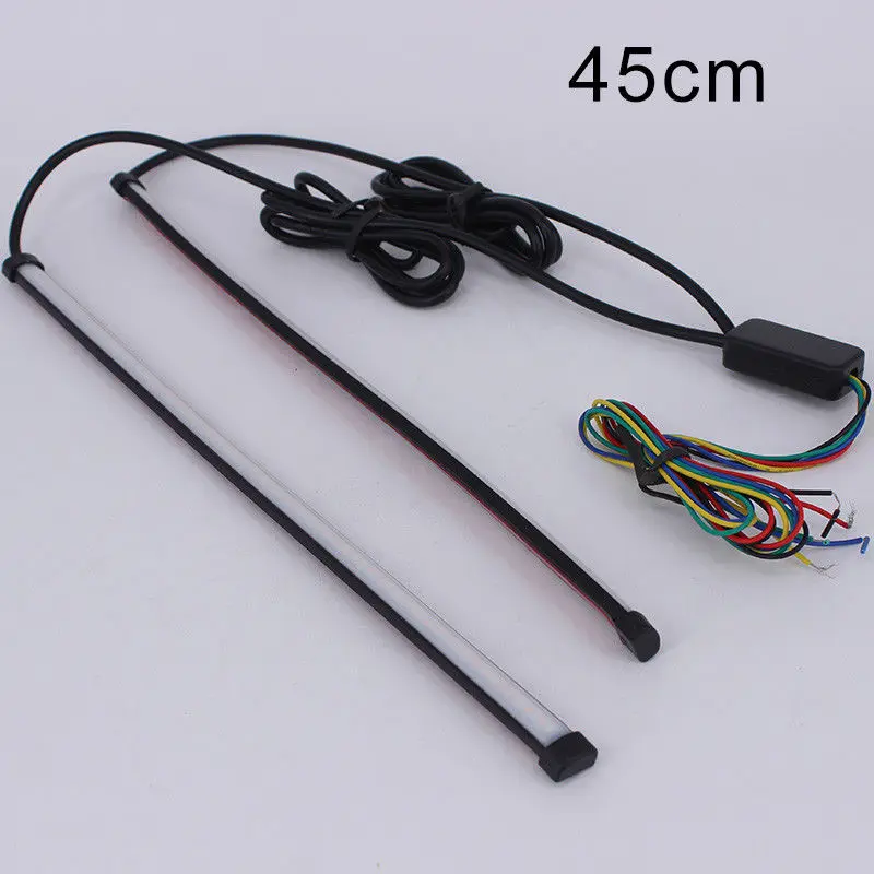 

JXLCLYL 2pcs 45cm Switchback Car LED Light Strip DRL Brake Flowing Turn Signal Lamp