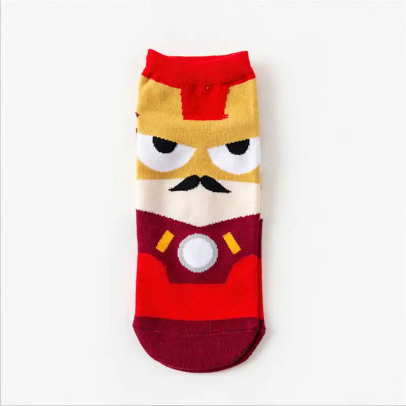 Носки Avengers, супер герой, носки для маленьких девочек, Бэтмен, Капитан Америка, Железный человек, Человек-паук, удобные женские мужские хлопковые носки 23-27 см
