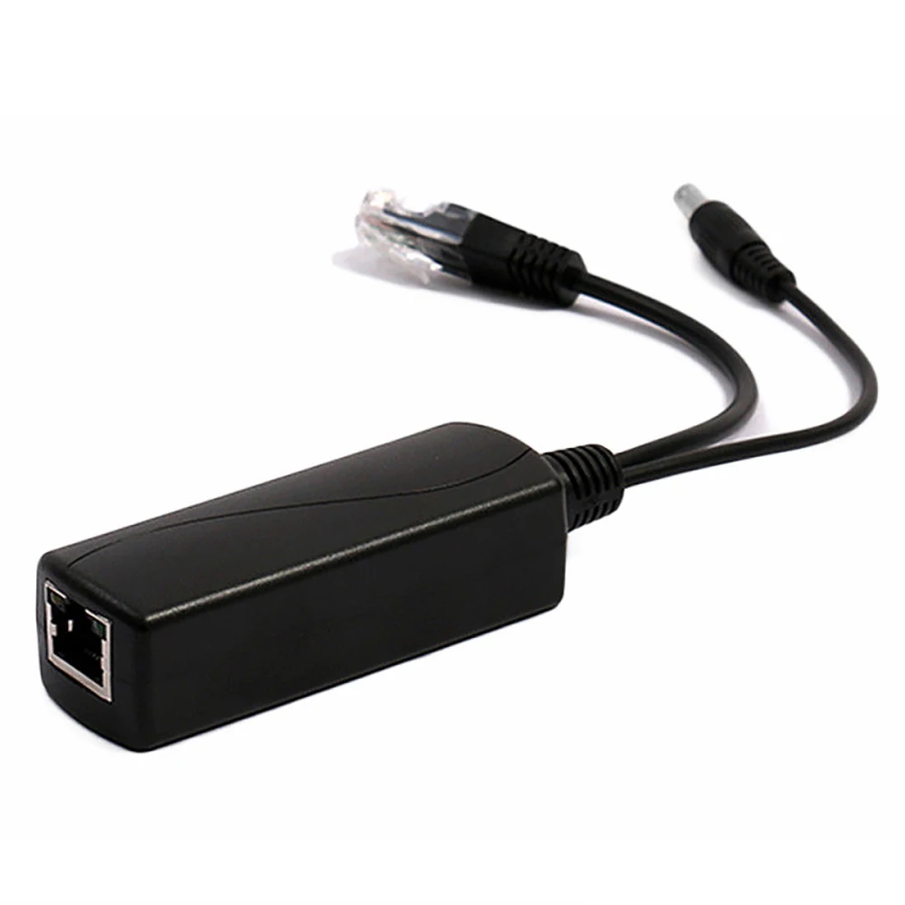 Черный сплиттер PoE адаптер питания через Ethernet кабель RJ45 24 В до 12 2 А гигабитный