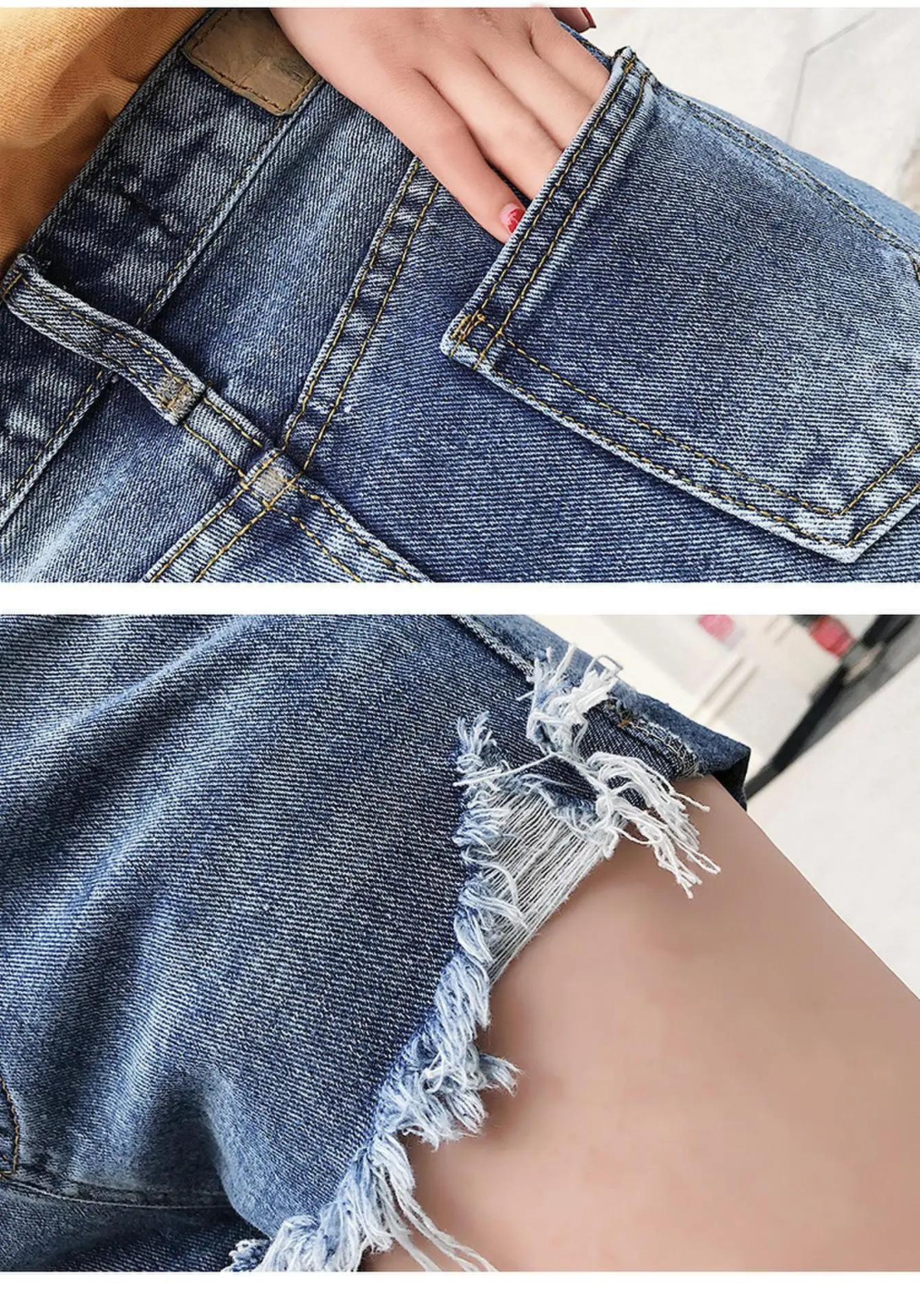 2018 весна лето женские шорты с бахромой край джинсовые высокой талией Короткие