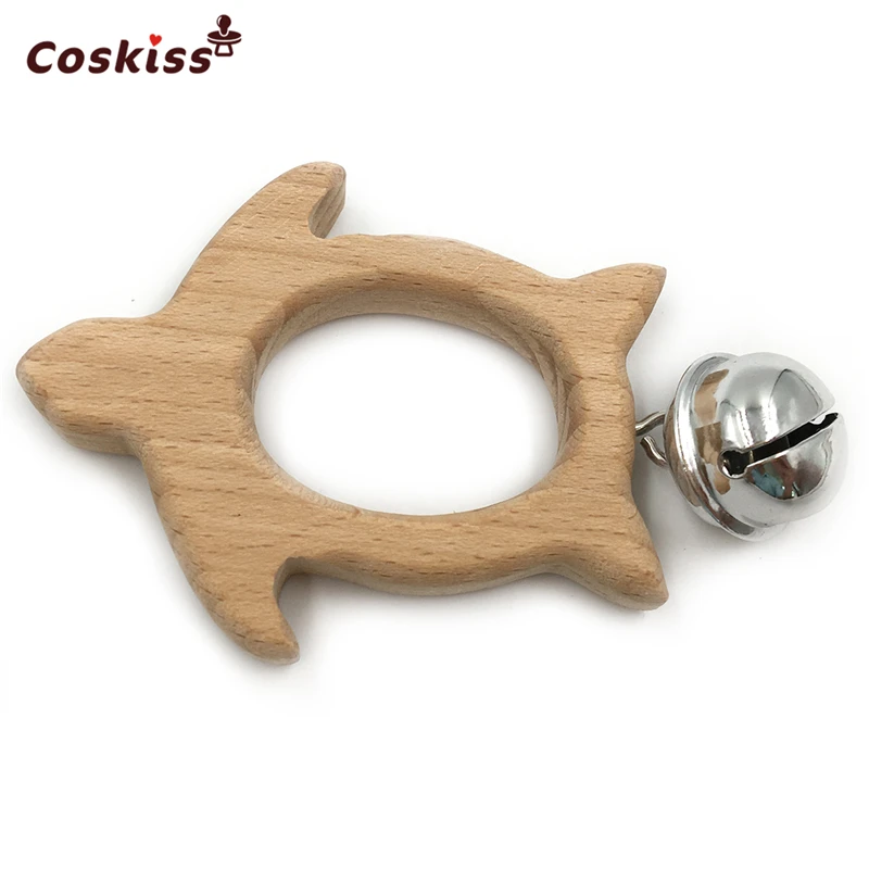 Mordedor de madera Natural hecho a mano para beb&eacute;, campanas de madera de haya, ecol&oacute;gico, seguro, juguetes para iluminaci&oacute;n de reci&eacute;n nacidos-1