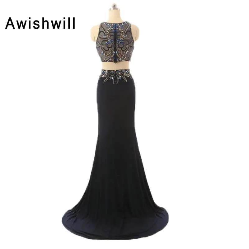 Vestido Longo de Festa Новые Вечерние платья с длинным бисером и стразами вечернее платье