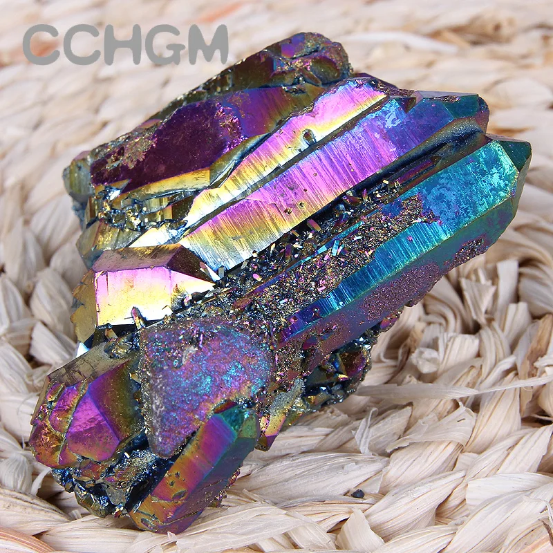 100 г натуральный Титан камни из кварца с кристаллами драгоценного камня минералы