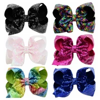 mengna 20 color choose large 8sequin hair bow sequin bows with clips diy kids girls hairpins hairgrips hair accessories 20pc