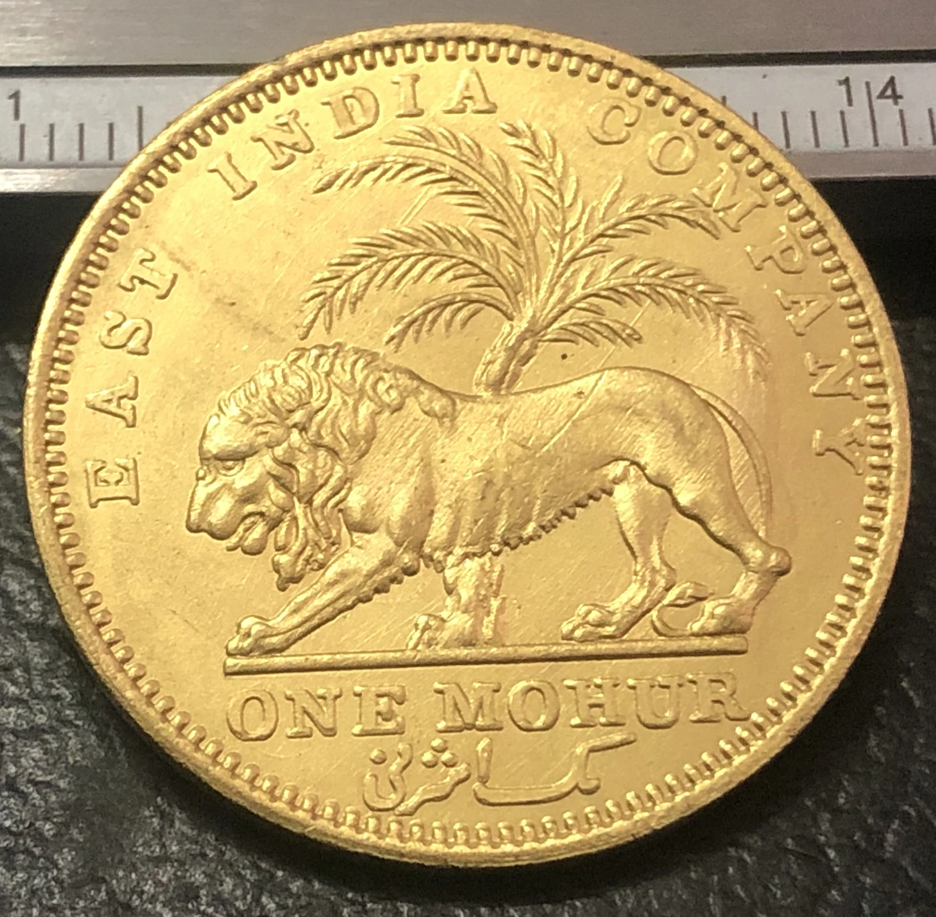 1841 индийский-британский 1 Mohur-Victoria. 9999 pure Gold Plated Имитация монеты