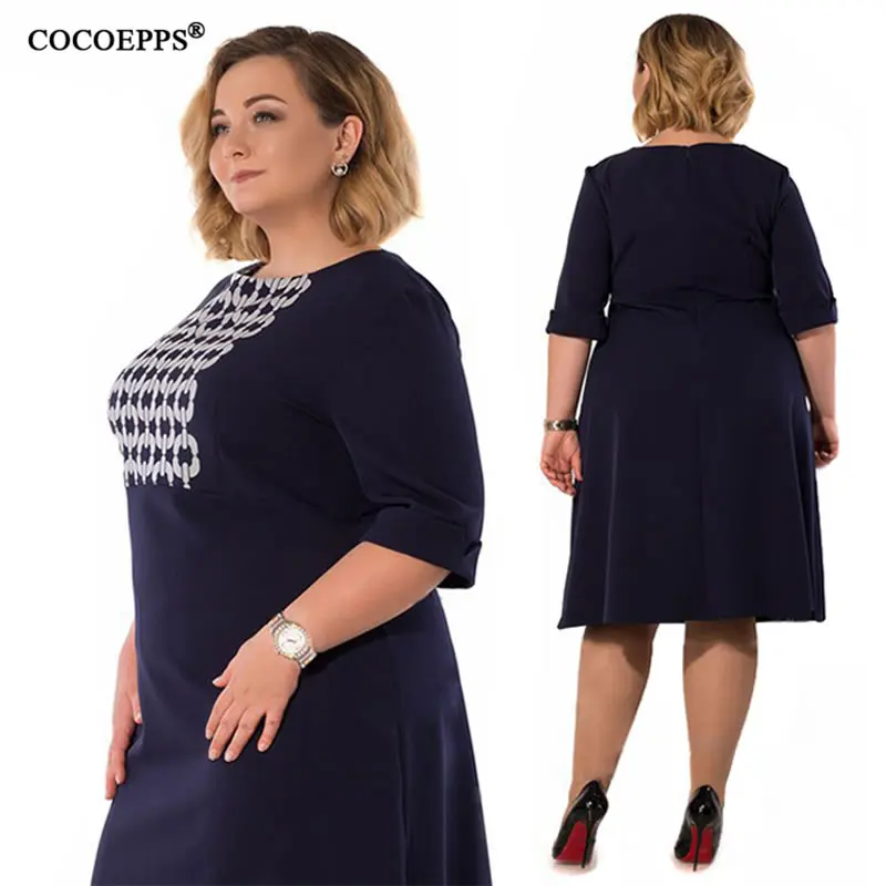 COCOEPPS 5XL 6XL летние новые женские платья размера плюс с принтом летние сапоги до колена большого размера длинное платье Vestidos одежда для работы